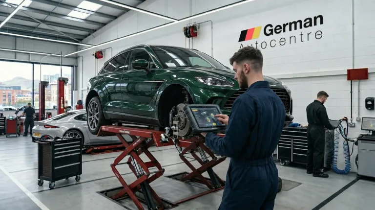 Aston Martin DBX diagnostics and servicing at German Autocentre in Sheffield