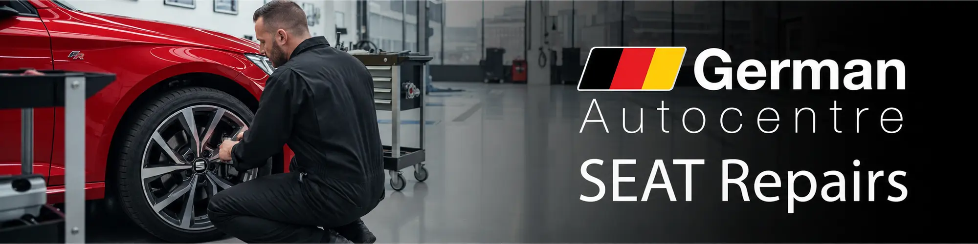 Technician carrying out SEAT repairs at German Autocentre